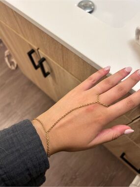 Delicate Gold Hand Chain Bracelet - Women's Jewelry